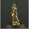 Mini Copper Maitreya Buddha Figurine: Brass Pocket Ornament Decor