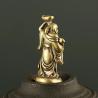 Mini Copper Maitreya Buddha Figurine: Brass Pocket Ornament Decor