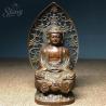 Antique Bronze Buddha Statue - Carved Sakyamuni & Amitabha