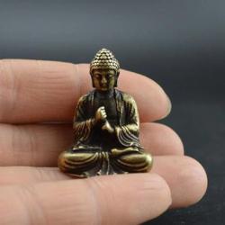Buddha-Statue von Sakyamuni aus reinem Kupfer | Handgefertigte tibetisch-buddhistische Statue ...