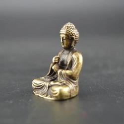 Buddha-Statue von Sakyamuni aus reinem Kupfer | Handgefertigte tibetisch-buddhistische Statue ...