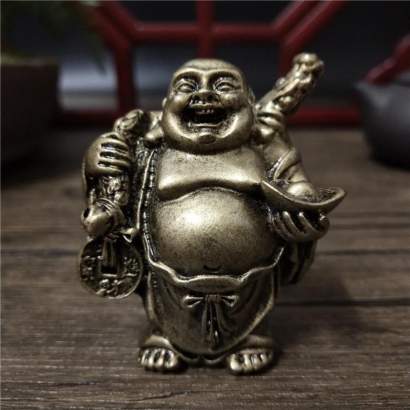 Laughing Buddha Statue: Resin Feng Shui Decor for Wealth & Luck