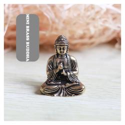 Statue de Bouddha vintage en laiton : Mini et portable