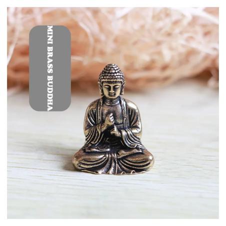 Vintage-Buddha-Statue aus Messing: Mini- und tragbare Dekoration