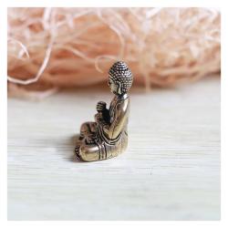 Vintage-Buddha-Statue aus Messing: Mini- und tragbare Dekoration