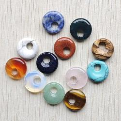 Donut-Anhänger aus Naturstein – 18 mm Perlen für Ohrringe & Schmuckherstellung...