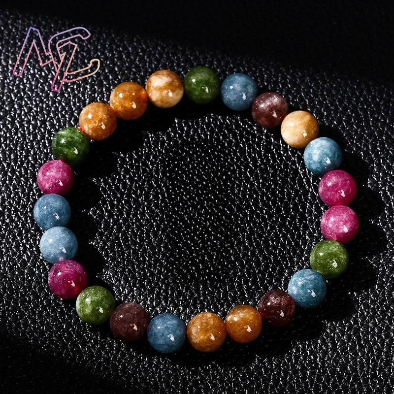 Bracciale in giada e agata naturale | Bracciale portafortuna per donna