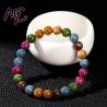 Bracciale in giada e agata naturale | Bracciale portafortuna per donna