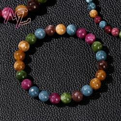 Bracciale in giada e agata naturale | Bracciale portafortuna per donna