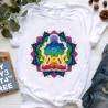 T-shirt de yoga arc-en-ciel bohème | Vêtements de méditation et chakras hippies