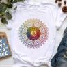 T-shirt de yoga arc-en-ciel bohème | Vêtements de méditation et chakras hippies