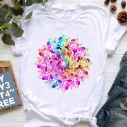 T-shirt de yoga arc-en-ciel bohème | Vêtements de méditation et chakras hippies