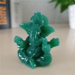 Ganesh ve Buda Heykel Seti: Yeşim Taşı Ev Dekorasyonu | Figürler