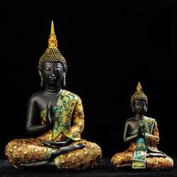 Handbemalte Buddha-Statue aus Sandstein & Dekoration für das Aquarium