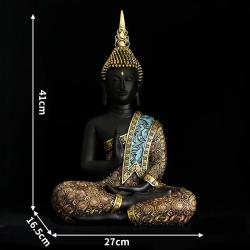 Handbemalte Buddha-Statue aus Sandstein & Dekoration für das Aquarium
