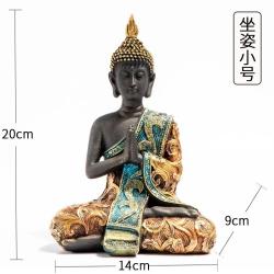 Handbemalte Buddha-Statue aus Sandstein & Dekoration für das Aquarium