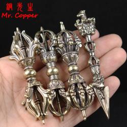 Pilon Vajra en cuivre vintage : Décoration Feng Shui et ornement bouddhiste