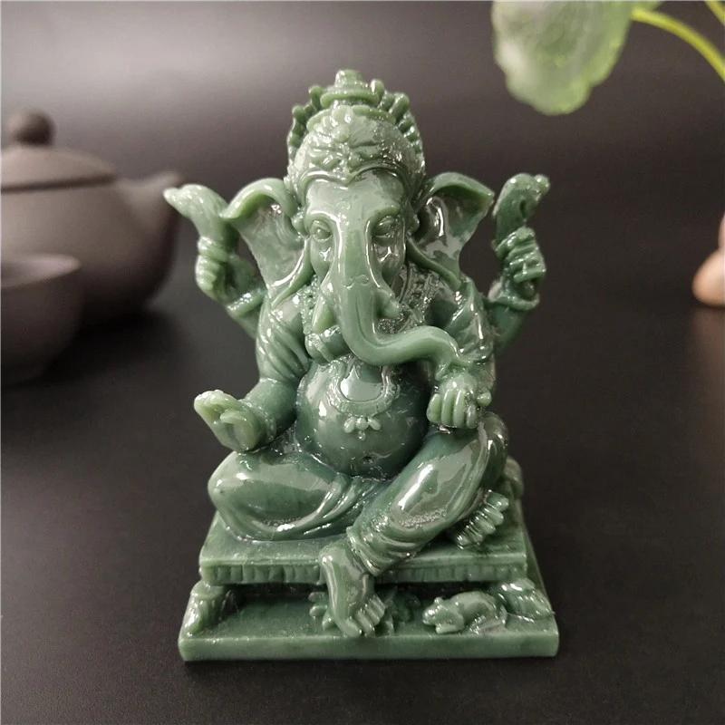 Apportez paix et prospérité : Ensemble de statues de Ganesh et de Bouddha
