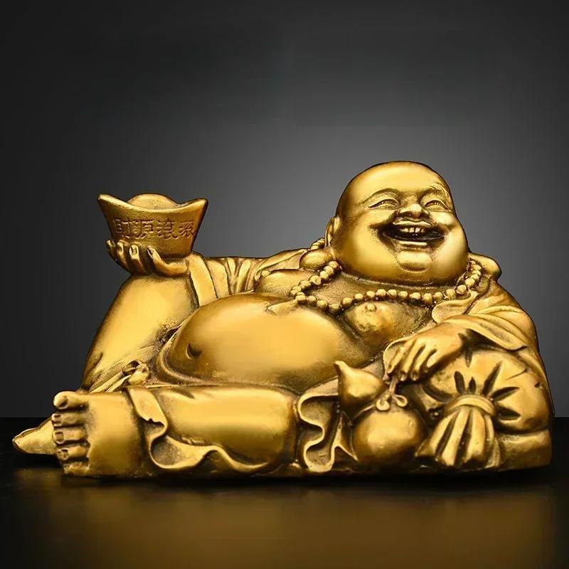 Lachender Maitreya-Buddha-Schmuck | Kupferne Yuanbao-Skulptur