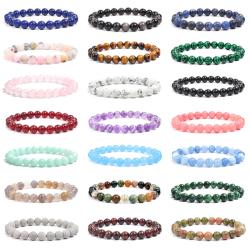 Bracelet de guérison par les cristaux : perles de pierre naturelle pour femmes et hommes