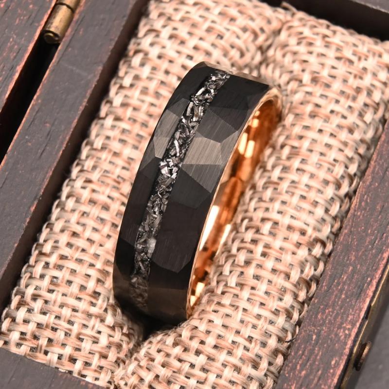 Anello da uomo in meteorite di carburo di tungsteno - Elegante e resistente