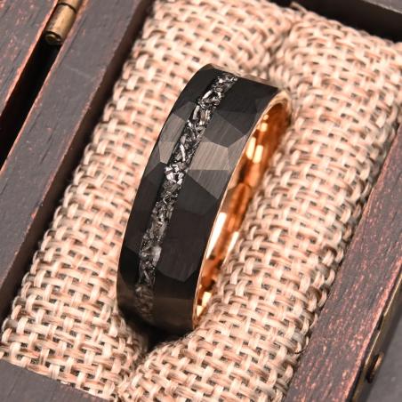 Anello da uomo in meteorite di carburo di tungsteno - Elegante e resistente
