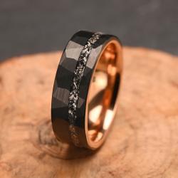 Anello da uomo in meteorite di carburo di tungsteno - Elegante e resistente