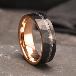 Anello da uomo in meteorite di carburo di tungsteno - Elegante e resistente