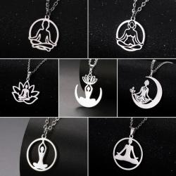 Collier Lotus en acier inoxydable - Bijoux Yoga et Bouddha