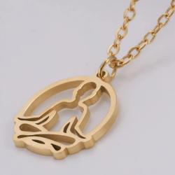Collier Lotus en acier inoxydable - Bijoux Yoga et Bouddha
