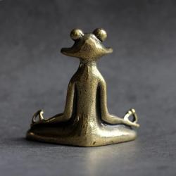 Zen-Froschstatue: Antikes Messing, Räuchergefäß & Dekoration