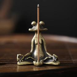 Zen-Froschstatue: Antikes Messing, Räuchergefäß & Dekoration