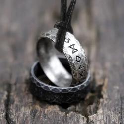 Erkekler için Viking Rune Kolye - Paslanmaz Çelik İskandinav Tılsımı