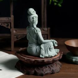 Steinfigur des Buddha Guan Yin | Dekoration für Meditation und Feng Shui