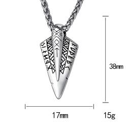 Collana con testa di lancia vichinga | Ciondolo con runa norrena | Uomo e donna