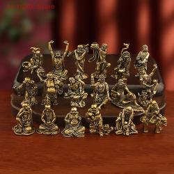Arhat-Figur aus Messing: Buddhistische Miniatur-Dekoration für Zuhause und Büro