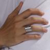 Bague amulette en acier inoxydable : tétragramme et pentagramme