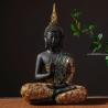 Handgefertigte thailändische Buddha-Statue | Grünes Harz, Meditationsdekoration