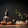 Handgefertigte thailändische Buddha-Statue | Grünes Harz, Meditationsdekoration