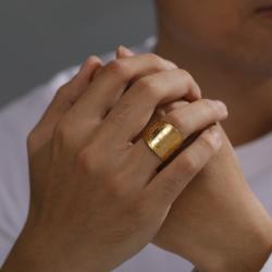 Bague amulette en acier inoxydable : tétragramme et pentagramme