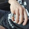 Bague amulette en acier inoxydable : tétragramme et pentagramme