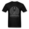 Buddha Silüeti Tişörtü | Erkek Siyah Beyaz Pamuklu Tişört