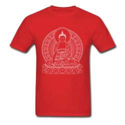 Buddha Silüeti Tişörtü | Erkek Siyah Beyaz Pamuklu Tişört
