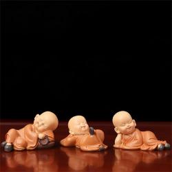 Mini Resin Car Monk Ornaments - Cute Desk Decor & Collectible