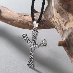Collier amulette runique viking ALGIZ | Bijou à symbole nordique