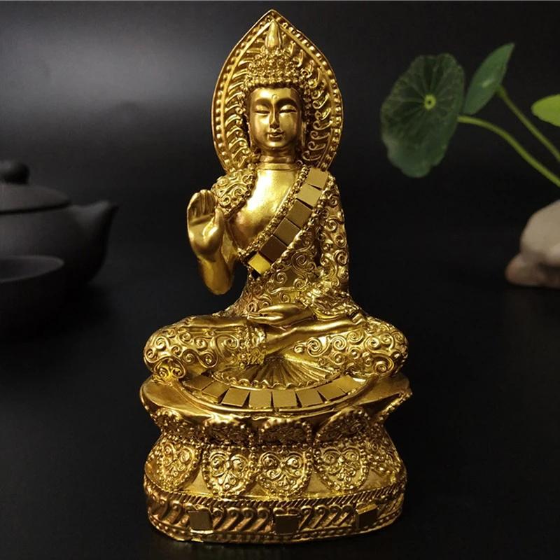 Goldene Buddha-Statue aus Thailand: Wohndekoration & Feng Shui Meditation