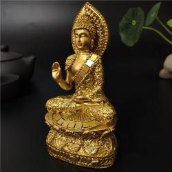 Goldene Buddha-Statue aus Thailand: Wohndekoration & Feng Shui Meditation