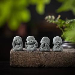 Niedliche Mönchsfiguren aus Stein – Ruhige Zen-Dekoration & Geschenke