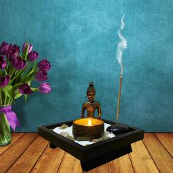 Zen Bahçesi Seti ve Tütsü Yakıcı - Buda Heykeli Dekorasyonu
