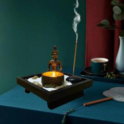 Zen-Garten-Set & Räuchergefäß – Buddha-Skulptur-Dekoration